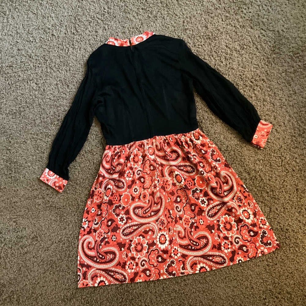 Genuine Vintage 60’s/70’s Orange Black Psychedelic Mod Dress, Medium—Needs Work - Picture 7 of 9